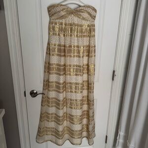 Aidan Mattox strapless silk gown size 2